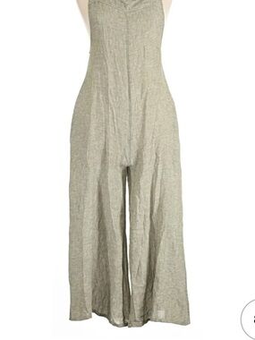 Haute Hippie White Linen Wide Leg Linen Jumpsuit